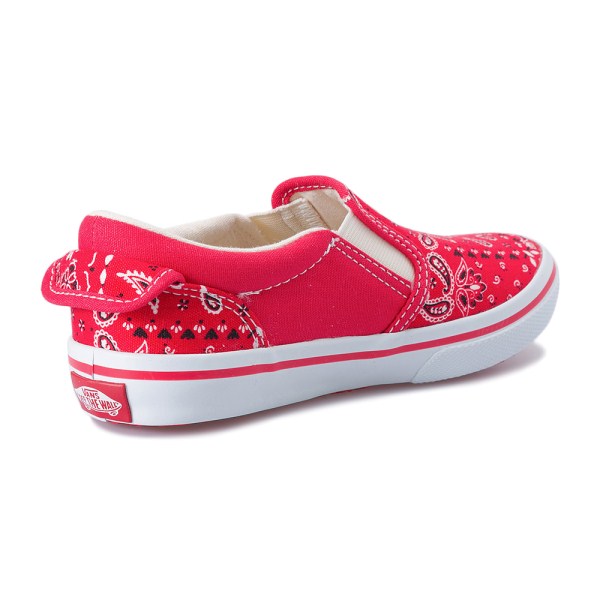 キッズ 【VANS】 SLIP ON ヴァンズ スリッポン V98CJ BANDANA 18SP　RED