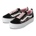 キッズ 【VANS】 OLD SKOOL (19-24) ヴァンズ オールドスクール V36CK PLAT　BLACK/PINK