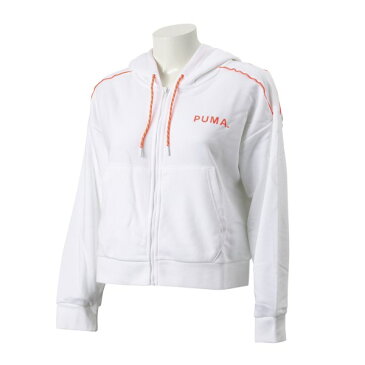 レディース 【PUMA ウェア】 プーマ ウェア W CHASE クロップド フーデッドジャケット 596032 02WHITE