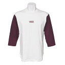 【VANSウェア】Mini Logo Girl Raglan T-Shirts ヴァンズ ロングスリーブラグラン VA19FW-GT04 WHITE/BURGUNDY