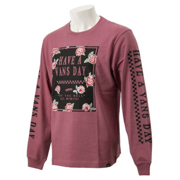 【VANSウェア】VANS & ROSES L/S-TEE ヴァンズ ロングスリーブTシャツ CD19FW-MT03　D-PINK