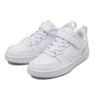 キッズ NIKE ナイキ スニーカー COURT BOROUGH LOW 2 (PSV) 17-22 コート バーロウ LOW 2 PSV BQ5451-100　100WHITE/WHITE