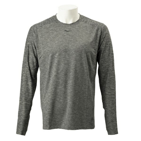 【Sauconyアパレル】 サッカニー M BREAKTHRU LONG SLEEVE ブレイクスルー ロング スリーブ SAM800186-DGH　D.GREY HEATHER