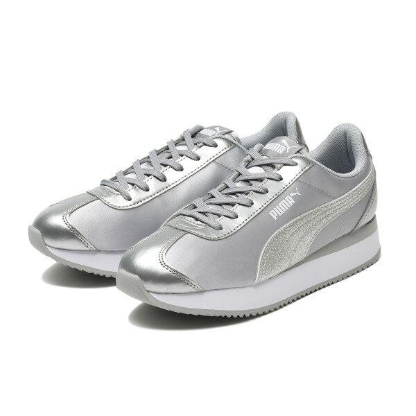 レディース 【PUMA】 プーマ PUMA TURINO STACKED GLITTER プーマ チュリーノ スタックド グリッター 371944　03SILVER/SILVER