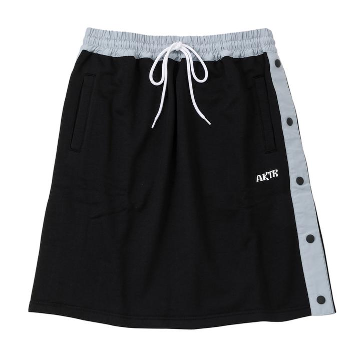 【AKTR】 W SIDE OPEN SKIRT スカート 220-091020 BLACK