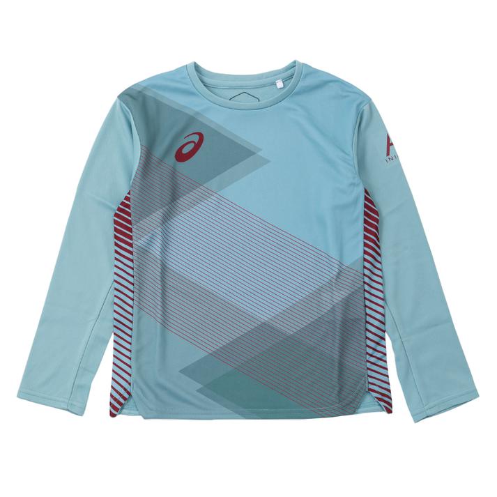 【ASICS】 アシックス AI Jr.プラクティスLSトップ ロングスリーブ 2104A030.403 SB/BJ 【ご注意】こちらの商品は弊社実店舗からも集約(入荷)するため、「靴箱の破損、色あせ、プライス貼付、剥がし跡」「靴箱内の包装用紙破れ、商品タグなどが無い状態」「履きジワやボンドの付着、若干のシミ、汚れ」が生じる場合がございます。また、正規の靴箱が著しく破損している状態時には代替の靴箱を使用する場合もございます。尚、弊社実店舗から集約しました商品は検品を行って販売可能な商品をご案内致しております。その為、商品の状態の指定はできませんので予めご了承下さい。※こちらの商品につきましては下記ご利用ガイドをご確認下さい。■ご利用ガイド サッカー2104A030.403吸汗速乾性に優れる素材を使用したサッカー用ロングスリーブトップのジュニアモデルです保温性を高めるため背面と袖には裏起毛を配しており、冬場の練習にも対応適度なストレッチ性を持つ生地は、サッカーの動きに伴う上半身の動きに追従しますフロントはJAPONISMグラフィックを採用し、左袖にはアンドレス・イニエスタ選手をモチーフにしたロゴを設置しています サイズ目安はこちら 【サイズ目安】130＝着丈49cm　身巾80cm140＝着丈52cm　身巾84cm150＝着丈55cm　身巾88cm160＝着丈58cm　身巾92cm商品は独自の採寸方法により採寸されています商品生地の特性によって1cm前後の誤差が生じる場合があります上記サイズ表は各部位の目安寸法となります。製品の仕上がり寸法ではございません。こちらの商品は商品不良を除く返品・交換はお受け致しかねます。商品を入れる袋が破損していた場合、代用（他メーカーを含）の袋を使用する場合がございます。商品保護を主としたものですので、どうかご了承下さい。※画像はサンプルのため、若干の仕様変更がある場合がございます。予めご了承下さい。 【ご購入前に必ずこちらをご確認ください。 】 [ABCMART][ABCmart][abcmart][ABCマート][abcマート][エービーシーマート][エービーシー][エービーシー マート][バーゲン]