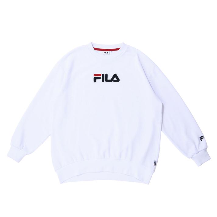 レディース【FILA】 フィラ W クルーチュニックトレーナー スウェット FL6315 WHITE