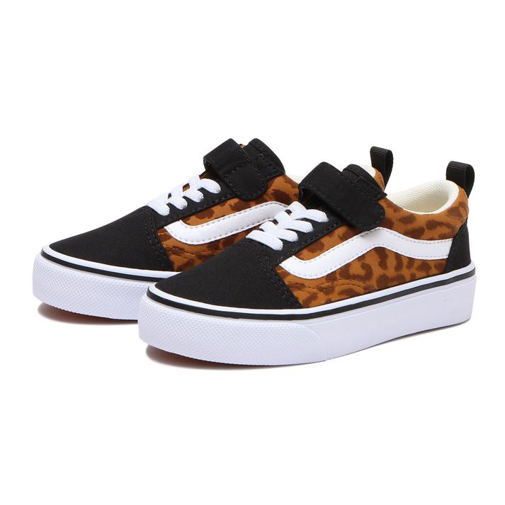 キッズ 【VANS】 ヴァンズ OLD SKOOL(14-22) キッズ オールドスクール V36CS LEOPARD BROWN LEOPARD