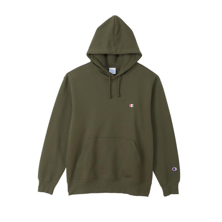  チャンピオン M BASIC CロゴHOODED スウェット C3-W101 ARMYGREEN