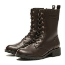 ジュニア 【NUOVO】 ヌオーヴォ MID LACE(19-24) ガールズブーツ N9323J DK.BROWN