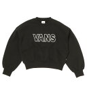 【VANS】 ヴァンズ W SHORT LENGTH CREW SWEAT スウェットクルー 122C3040100 BLACK