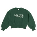 【VANS】 ヴァンズ W SHORT LENGTH CREW SWEAT スウェットクルー 122C3040100 GREEN