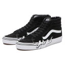 【VANS】 ヴァンズ SK8-HI FLAME スケートハイフレイム VN0005UJBZW SUEDE BLK/WHT