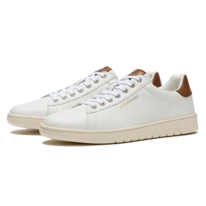 【STEFANO ROSSI】 ステファノロッシ BARRA MADIA 本革 スニーカー SR04152 WHITE/BROWN