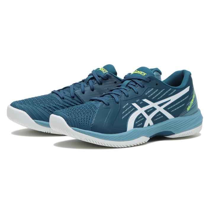 【ASICS】 アシックス SOLUTION SWIFT FF ソリューション スイフト FF 1041A298.402 R TEAL/WHITE SOLUTIONSPEEDのDNAを受け継ぐ、軽量性・機動力に優れた、スピードモデル。SOLUTION SWIFT FF（ソリューションスイフト FF）加速スピードの追求をコンセプトに設計され、多方向の動きに対応する柔軟なアウトソールが特徴。ミッドソールには、軽量で耐久性のあるFLYTEFOAMクッショニングを搭載し、衝撃吸収性を高めています。ミッドフットに搭載されているTWISTRUSSサポートユニットは、コート上での高い機動力を発揮するためにサポートします。 アウトソールは、SOLUTION SPEED FF 2のソールデザインを踏襲し、コート上で地面を掴むことで生み出される推進力を向上させます。走ってボールに食らいつき守備範囲を広げたいプレーヤーにおすすめの一足です。（2E相当） サイズ目安はこちら 【サイズ目安】(個人差がございますので、あくまでも目安とお考え下さい。)このシューズの作りは標準です。素材=人工皮革（=合成皮革）・合成繊維・合成樹脂 【ご購入前に必ずこちらをご確認ください。 】 [ABCMART][ABCmart][abcmart][ABCマート][abcマート][エービーシーマート][エービーシー][エービーシー マート]