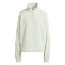 レディース 【adidas】 アディダス W 1/4 ZIP TOP(FLEECE) スウェット IS5242 LINENGREEN