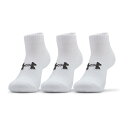 【UNDER ARMOURウェア】 アンダーアーマーウェア U UA CORE LOWCUT SOCKS(3P) ソックス 1361574 100WHT/WHT/BLK