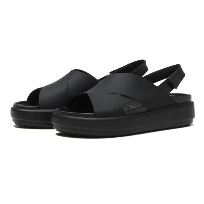 【crocs】 クロックス BROOKLYN LUXE CROSS STRAP W ブルックリンラックスクロスストラップ 209407-060 BLACK/BLACK 1