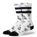 【STANCE SOCKS】 スタンス ソックス SURFIN MONKEY CREW ソックス A556C24SUR#WHT(4)