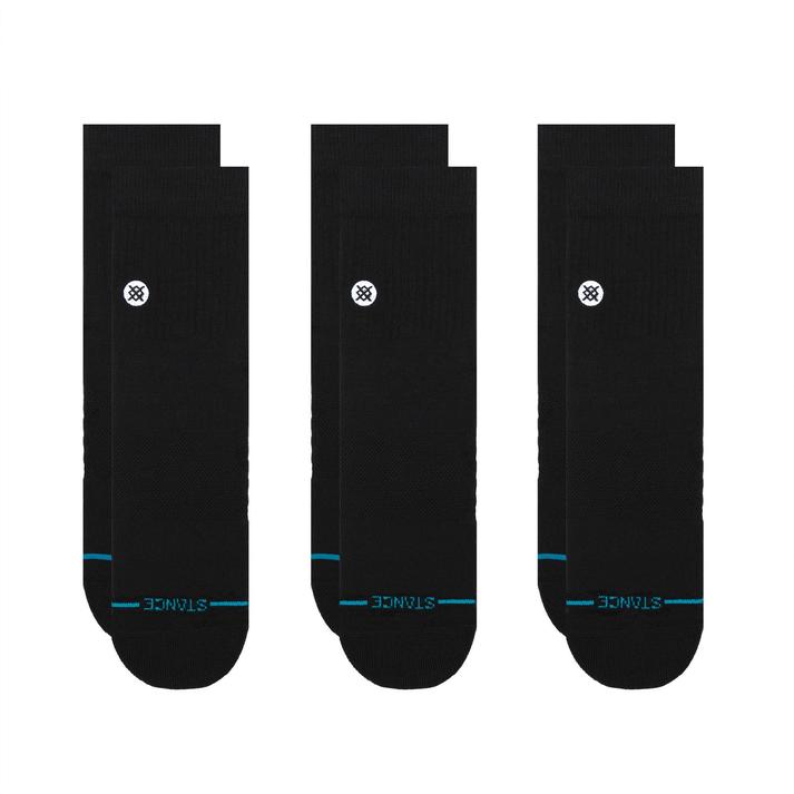 【STANCE SOCKS】 スタンス ソックス ICON QUARTER 3 PACK ソックス A356A21IQP#BLK_