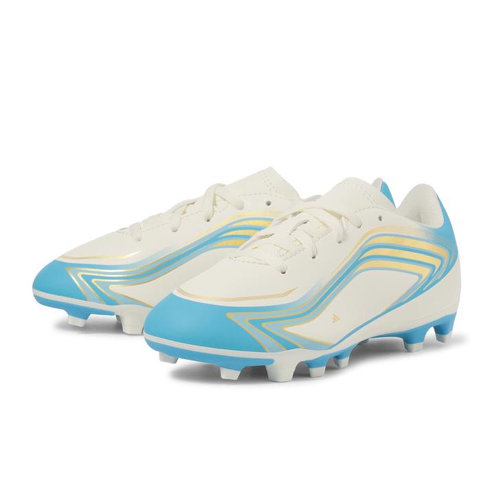 キッズ 【ADIDAS】 アディダス 21-245 F50 MESSI CLUB FXG J F50 メッシ クラブ FXG IH1915 IVOR/SEMI/ICEY【ご注意】こちらの商品は弊社実店舗からも集約(入荷)するため、「靴箱の破損、色あせ、プライス貼付、剥がし跡」「靴箱内の包装用紙破れ、商品タグなどが無い状態」「履きジワやボンドの付着、若干のシミ、汚れ」が生じる場合がございます。また、正規の靴箱が著しく破損している状態時には代替の靴箱を使用する場合もございます。尚、弊社実店舗から集約しました商品は検品を行って販売可能な商品をご案内致しております。その為、商品の状態の指定はできませんので予めご了承下さい。※こちらの商品につきましては下記ご利用ガイドをご確認下さい。■ご利用ガイド 次世代のプレーヤーのために生まれたF50 メッシ CLUB FG/MG が、ピッチに新しい風を吹き込む。伝説のリオネル・メッシに着想を得たこの一足は、幼いプレーヤーのために作られた一足。最新テクノロジーとF50.6に着想を得たデザインを融合し、軽やかな履き心地と精密なタッチで、試合を変えるスピードを引き出す。スピードに特化した合成アッパーは、エンボス加工のテクスチャーでボールコントロールを精密に導く。天然芝にも人工芝にも対応するファームグラウンド／マルチグラウンドアウトソールが、安定したグリップをもたらす。軽やかなフローティングシュータンが快適さを生み、調整可能なシューレースが、子どもたちの足にぴったりのホールド感を実現する。サッカー少年の憧れの的であるメッシのロゴをあしらったこのサッカースパイクは、未来を担う子どもたちが自信を持ってプレーできるよう後押しする。 サイズ目安はこちら【サイズ目安】(個人差がございますので、あくまでも目安とお考え下さい。)このシューズの作りは標準です。素材=人工皮革（=合成皮革）【ご購入前に必ずこちらをご確認ください。 】 [ABCMART][ABCmart][abcmart][ABCマート][abcマート][エービーシーマート][エービーシー][エービーシー マート]