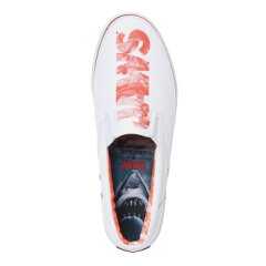 Jaws Striper Slip On Sneaker Logo STS14345: White / Red Jaws Striper Slip On Sneaker Logo STS14345: White / Red
