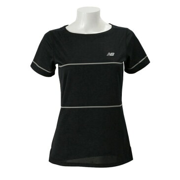 レディース 【NEW BALANCEウェア】 ニューバランス ボーダーTシャツ Day or Night JWTR7008BK ブラック(BK)