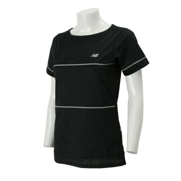 レディース 【NEW BALANCEウェア】 ニューバランス ボーダーTシャツ Day or Night JWTR7008BK ブラック(BK)