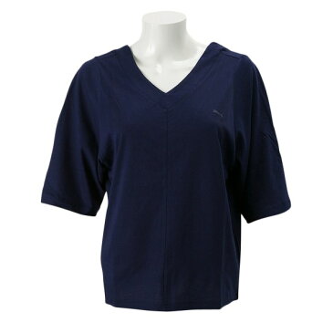 レディース 【PUMAウェア】 プーマ W EVO Vネック Tシャツ 06PEACOAT