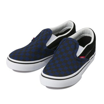 キッズ 【VANS】 ヴァンズ CLASSIC SLIP-ON クラシックスリッポン VN0A32QJODI (CHK)BLACK/BLUE