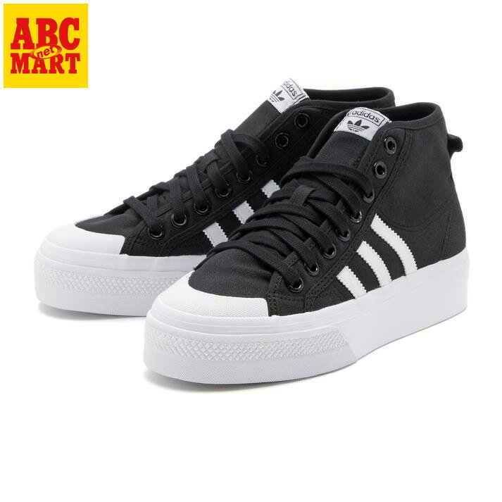 レディース【ADIDAS】 アディダス NIZZA PLATFORM MID W ニッツァ　プラットフォーラム　ミッド W FY2783 CBLK/FWHT/FWHT