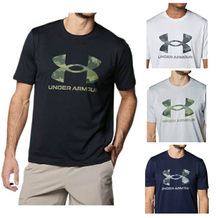 乐天商城 - 【売れ筋】アンダーアーマー Tシャツ トレーニング メンズ UAテック カモ ビッグロゴ ショートスリーブ Tシャツ トレーニング MEN