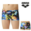 arena アリーナ トレーニングスパッツ (ショートレッグ) メンズ 練習用水着 トレーニング 水着 総柄 スイムウェア 水泳 競泳 スイム スイミング プール スポーツ ブランド 2024年秋冬モデル AS4FWM11M