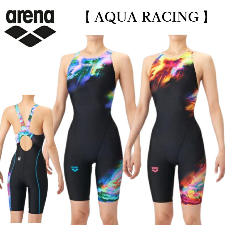 乐天商城 - アリーナ ARENA 競泳水着 レディース WA承認モデル 「AQUA RACING」シリーズ レーシングワンピーススパッツ オープンバック ハーフレッグ オールインワン 2026年春夏モデル AS6SRC70L グラデーショングラフィック 「STORM CLOUDS」 26SS