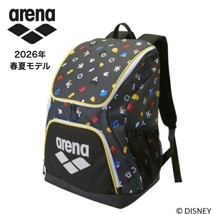 アリーナ arena 【 ディズニー 】 バックパック 招集所持ち込み不可 リュックサック 35L ミッキー ユニセックス メンズ レディース 水泳 スイム スイミング プール スポーツ ブランド 2026年春夏モデル AS6SBP88U