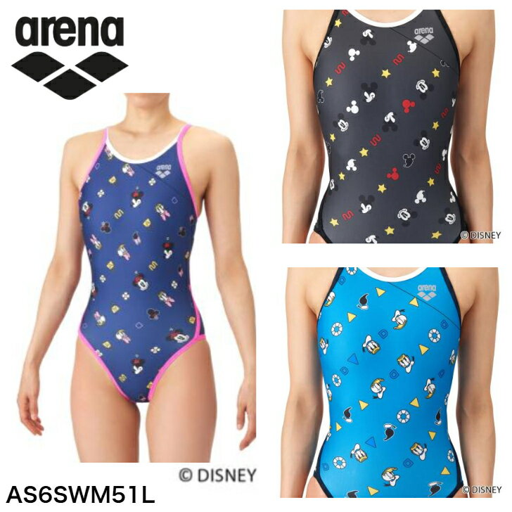 アリーナ arena 【 ディズニー 】 トレーニングワンピース（オープンバック） 【 タフスーツ 】 ミッキー レディース 女性 水泳 スイム スイミング プール スポーツ ブランド 2026年春夏モデル AS6SWM51L