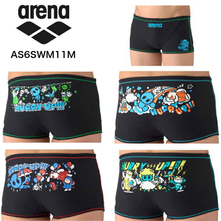 アリーナ arena メンズ水着 【 タフスーツ 】 トレーニングスパッツ（ショートレッグ） 【 アリーナくんと仲間たち 】 練習 天気 メンズ 男性 水泳 スイム スイミング プール スポーツ ブランド 2026年春夏モデル AS6SWM11M