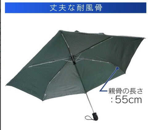 超軽量 244g 折りたたみ傘(自動開閉) カーキ 55cm 軽量スリム 自動開閉 アイリスプラザ ドビーチェック OSI-015