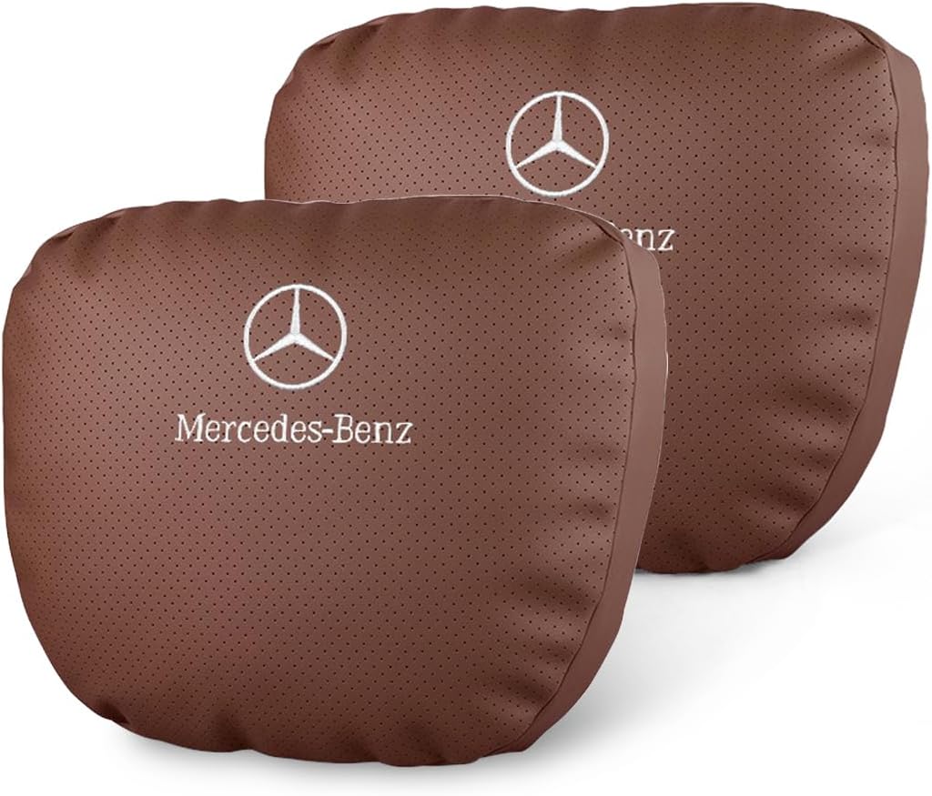 【各社 各車種 ロゴ入り 】ネックパッド 1セット（2個） 車内装 車用 枕 ヘッドレスト 首あて 車シート 運転席 助手席 首枕 枕 シート枕 ネックピロー ヘッドレスト レクサス LEXUS トヨタ 日産 メルセデス・ベンツ BMW ポルシェ 風 各社ロゴ入り 色：各色選択