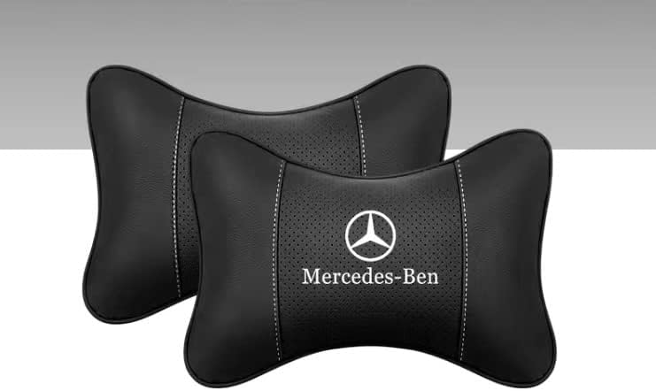 メルセデス ベンツ Mercedes-Benz 風 ネックパッド 1セット（2個） 車内装 ネックパット 車用 枕 ヘッドレスト 首あて 車シート 運転席 助手席 首枕 枕 シート枕 ネックピロー ヘッドレスト クッション ヘッドピロー ネックピロー 首元クッション 色：ブラック