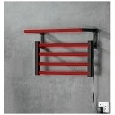 電気加熱 タオルウォーマーラック壁掛け Towel Warmer Heater Rack 55W低電力 5分急速加熱 カーボンファイバー製定温55℃加熱、オートパワーオフ、IPX4防水 タオルウォーマー 乾燥ラック 90回転可能な加熱タオルラック 恒温暖房家庭用寝室用