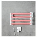 電気 加熱タオルウォーマーラック壁掛け Towel Warmer Heater Rack 55W低電力 5分急速加熱 カーボンファイバー製定温55℃加熱 オートパワーオフ IPX4防水 90回転可能な加熱タオルラック 恒温暖房家庭用寝室用