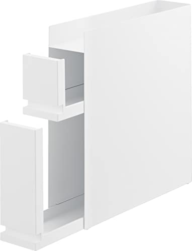 Rakuten - 山崎実業(Yamazaki) 隠せる 調味料ラック 2段 ホワイト 約W12.5×D50〜93×H52.5cm タワー tower 大容量 引き出し式 コンロ横 キッチンラック 4334