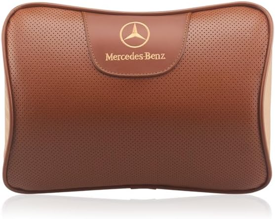 メルセデスベンツ ベンツ Mercedes-Benz ヘッドレスト ネックパット 車用 枕 ヘッドレスト 首あて 車シート 運転席 助手席 首枕 クッション ヘッドピロー ネックピロー ネックパッド 1セット（1個） 受注生産 車内装 枕 シート枕 【 色 ブラウン 】