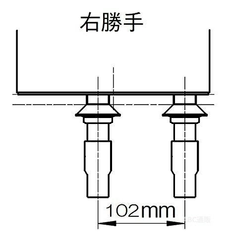 乐天商城 - サーモデッキシャワー混合栓 蛇口 水栓 右勝手 断熱ボディ パイプ長さ200mm 取付芯ピッチ102mm SK781R-2-S9L20