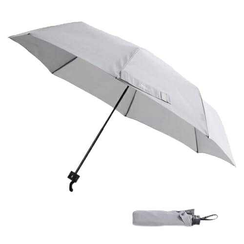Rakuten - 【男の携帯傘】 折りたたみ傘 軽量 8本骨 晴雨兼用 形状記憶 カーボン/親骨55cm/175g/UV遮断/撥水/形状記憶生地/超軽量/雨傘/メンズ/レディース/UVカット/コンパクト/傘/男女兼用 LUQTAS アクティブグレー