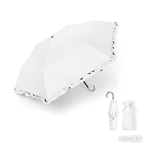 【夏の日焼け対策・100%遮光効果】日傘生地の特殊コーティング加工により、UPF50+、紫外線を99.9％以上カットでき、より優れたUVカット効果を得ることができるので、紫外線対策にはピッタリのアイテムとなっています。裏面がブラックコーティングされて、地面や壁からの放射線を吸収して反射光を防ぎ、優れた遮光性を発揮する折りたたみ式日傘です。 【超軽量・折り畳み式・収納便利】折りたたみ日傘は折りたたみ後のサイズは29*4.5CMで、重量もわずか179-210gの軽量化を実現しました。カバンに簡単に入れて常備しても負担になりません、軽くて持ち運び便利！また、光沢のあるゴールドJ型ハンドルは、バッグや手首に掛けやすいのはもちろん、持ちやすさも抜群です。実用性とスタイリッシュさを兼ね備えています。 【一本2役・晴雨兼用傘】210T高密度の布地ので、超撥水テフロン加工を施され、撥水性に優れます。雨が珠のように丸くなり転がり落ちます。濡れた傘を閉じた後、軽く振るだけで、ほとんどの水滴が落ちるので、電車内や公共の場合で周囲に迷惑をかけません。雨の日にも晴れ日にも、通年使える折り畳み傘です。 【頑丈な6本骨の構造】頑丈なアルミ合金とグラスファイバーで作られた6本骨傘なので、鉄骨傘より大変軽量です 耐強風の折りたたみ傘です 。強度と柔軟性を備えた強化グラスファイバーは強風時、たとえ傘が逆に反り返っても折れることなく元の形状に戻ります。 【無地にレースをあしらったデザイン】無地にレースをあしらったデザインは、エレガントでモノトーンを失わない。母の日、誕生日、記念日、クリスマス、ホワイトデーギフトや卒業就職祝い、入社祝いの贈り物としてもおすすめです。通勤、通学、スポーツ観戦、夏フェス、イベント、キャンプ、遠足、アウトドア、旅行など用の折りたたみ日傘は、便利な持ち運びに便利なアイテムです。