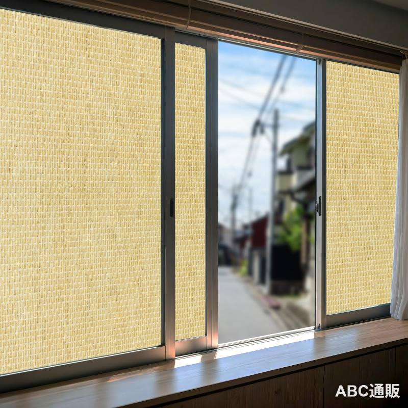 【貼るだけで 遮光 すだれ】（サイズ 45x200cm） Coavas 窓ガラス目隠しフィルム ...