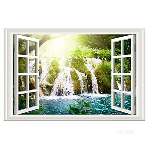 Rakuten - 【貼るだけで 絶景 景色 屋外風景】窓 ステッカー ウォールステッカー 3d立体 偽窓シール はがせる おしゃれ たいかい ハワイのビーチ 海の中 風景画 海鳥カモメ 書斎 カフェ 賃貸住宅 44*70cm