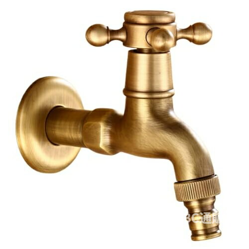 アンティーク調の真鍮製分配蛇口です。 サイズ：（約）11.5cm×12.5cm×10cm 重量：500g シンプルな構造になっており、蛇口を交換するだけの簡単取付です。 2口蛇口ですので、一方を散水栓につなげて、もう片方を自由にご使用いただけます。 お客様の便利な生活に役立つ高品質の商品を提供し、お客様の健康と幸せを願って、細やかな力になれば弊社の幸いだと考えております。もし何か問題があったら、ご遠慮無くメールでご連絡してください。